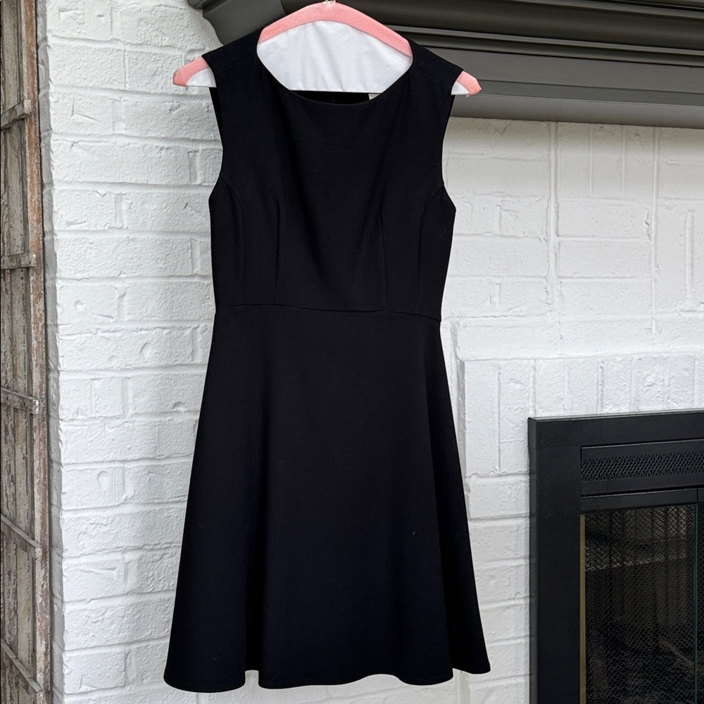 French Connection Black Sleeveless Fit-and-Flare Mini Dress